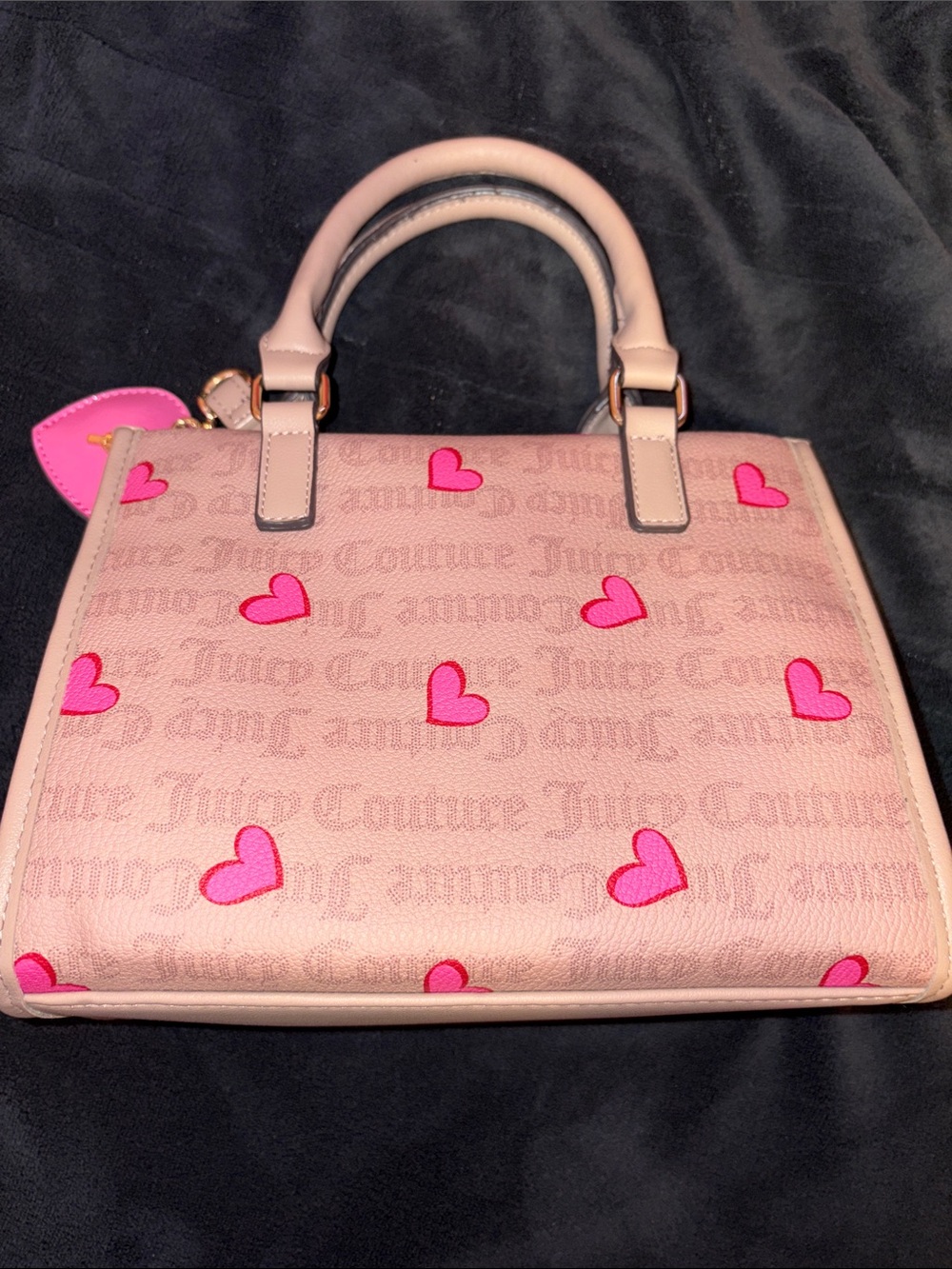 Juicy Couture Pink Heart Accent Purse with Gold Logo - Picture 8 of 14
